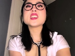 Asiático, Japonés, Enfermera, Solo, Esperma, Uniforme