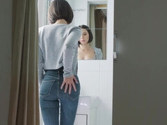 Frau, Fetisch, Fingern, Orgasmus, Höschen, Kurzes haar, Weibliche ejakulation, Strümpfe