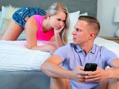 Schlafzimmer, Grosser schwanz, Blondine, Blasen, Hundestellung, Masturbation, Natürlichen titten, Dürr