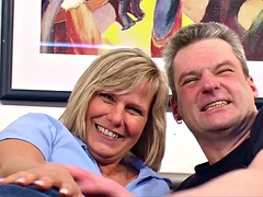 German Old Husband Lets Stranger Fuck His Mature Wife In 3
