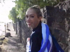 Strand, Blondine, Blasen, Fingern, Freundin, Handjob, Im freien, Zierlich
