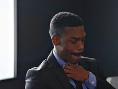 Anal, Noire, Bondage, Noir ébène, Homosexuelle, Muscle, Bureau, Tatouage