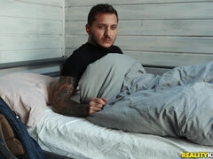 A slutty girlfriend fucks a stranger in the hostel while her BF sleeps