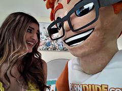 Grosse bite, Sucer une bite, Tir de sperme, Mignonne, Faciale, Chevaucher, Adolescente, Nénés