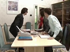 Grote mammen, Bruinharig, Hondjeshouding, Handbeurt, Hd, Secretaresse, Kousen, Oud