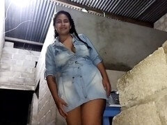 Abbi bangs her husband's friend while he's busy at work