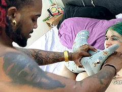 Gorda, Negro, Gordita, Condón, Polla, Primera ves, Tímido, Tatuaje