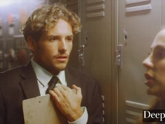 フェラチオ, 茶髪の, チン, バック, フェムドム, 下着, オフィス, ストッキング