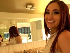 Anal, Bathroom, Behind the scenes, Big ass, Big tits, Natural tits, Redhead, Shaved