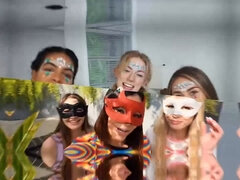 Bambi Black & Demi Sutra team up for a wild movie night with hardcore fucking & cumshots galore!