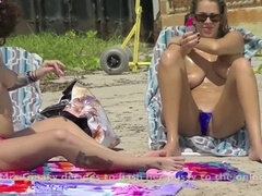 Beach, Black, Flashing, Naked, Outdoor, Panties, Public, Upskirt