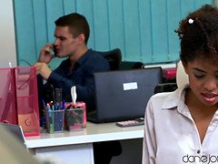 Dick, Ebony, Hd, Monster, Office, Screaming, Tits