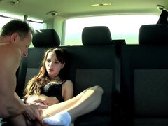George Uhl, is fucking charming girl Chelsy Sun in the van