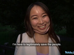 Aziatisch, Grote lul, Bruinharig, Chinees, Buiten, Gezichtspunt, Openbaar, Schreeuwen