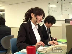 Office asian harlot breathtaking xxx scene