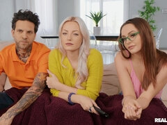 Leie, Arsch, Schlafzimmer, Schwanz, Brille, Lecken, Muschi, Hintern versohlen