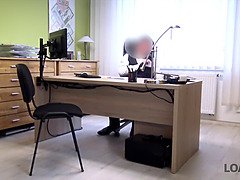 LOAN4K. Long-haired brunette Inga comes to a small loan...