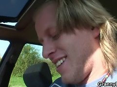 He picks up and fucks old bitch outdoors
