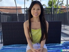 Asiático, Universitaria, Novia, Al aire libre, Piscina, Pov, Realidad, Chupando