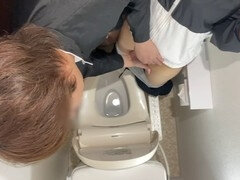 Ca minou, Collège université, Japonaise, Chatte, Cheveux courts, Toilettes