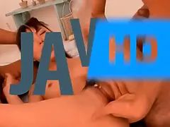 Wild Japanese Lady Makiko Displays Her Hairy Pussies Seductively