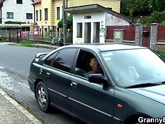 Old bitch is picked up and fucked