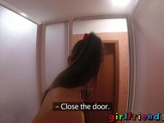 Girlfriends Sexy video diary ass workout and shower to hot pussy licking