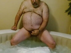 Amateur bears enjoying hot jacuzzi cumshots and gay edging fun