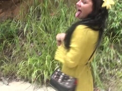 Leie, Arsch, Blasen, Braunhaarige, Flashen, Öffentlich