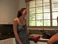 Brunette MILF seduces her hot blonde stepdaughter