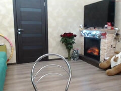 Grote kont, Bruinharig, Rondborstig, Tepels, Russisch, Alleen, Tieten likken, Webcamera