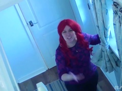 Pretty Blonde Abbi Price sucks on nerd cock