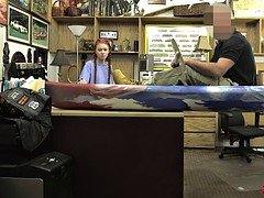 Slim redhead babe pounded by pawn dude