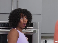 Ebony girls Misty Stone and Nicole Kitt go lesbian