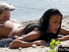 Fétiche, Doigter, Hd, Lesbienne, Seins naturels, Mamelons, De plein air, Public