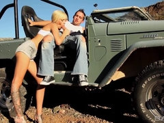 Emma Mae gets to ride a hot guy in a jeep