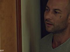 美女, デカパイ, フェラチオ, 茶髪の, 手コキする, 淫乱熟女, ティーン, オッパイの