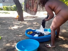 Afrikanisch, Leie, Bekleidet, Paar, Hd, Hausfrau, Hausmädchen, Ehefrau