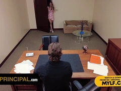 Stepmom surrenders her body to principal in exchange for a place at his table