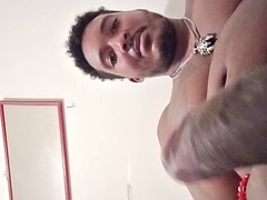 アラブ, 黒人, フェラチオ, 女装男装, 黒人, ゲイ, 手コキする, 筋肉