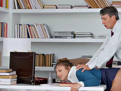Horny student anal gets fucked in the teachers office