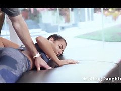 Incroyable, Papa, Hd, Petite femme, Chatte, Rasée, Spandex, Sport