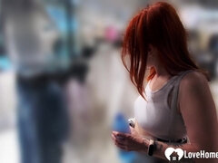 Redhead girl wanted to fuck in dressing rooms