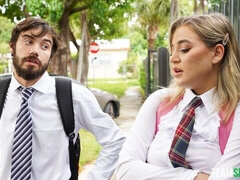 Enthousiasteling, Grote mammen, Pijpbeurt, Hondjeshouding, Natuurlijke tieten, Schoolmeisje, Mager, Lerarin