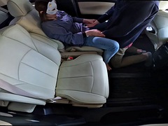 Enthousiasteling, Pijpbeurt, Auto, Bedriegen, Man die toekijkt, Sperma shot, Japaans, Vrouw