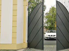 Grosser schwanz, Blondine, Auto, Hardcore, Schlampe, Sport, Ablutschen, Tätowierung