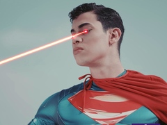 Superman inserts Harley Quinn's bat into his anus