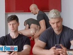 Twisted family dynamics: Guests catch Finn Harding pounding Jeremy London in front of them