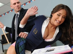 An awesome dick-riding session with a busty brunette Lizz Tayler