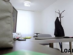 面接, デカパイ, ブロンド, お金, オマンコ, 現実, 息子, オッパイの